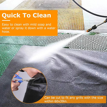 60 x 39" Under Grill Mat Folding Oil Absorbent Reusable Water Resistant