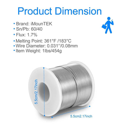60/40 Tin Lead Rosin Core 0.8mm 1.7% Flux Electrical Solder Wire