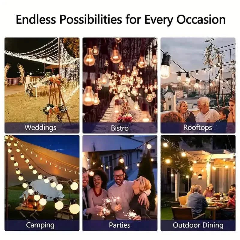 60FT Solar String Lights With USB Port & Remote Control