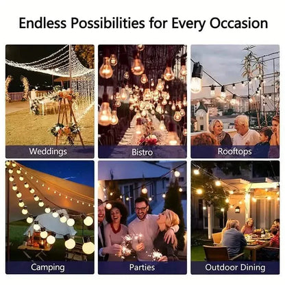 60FT Solar String Lights With USB Port & Remote Control