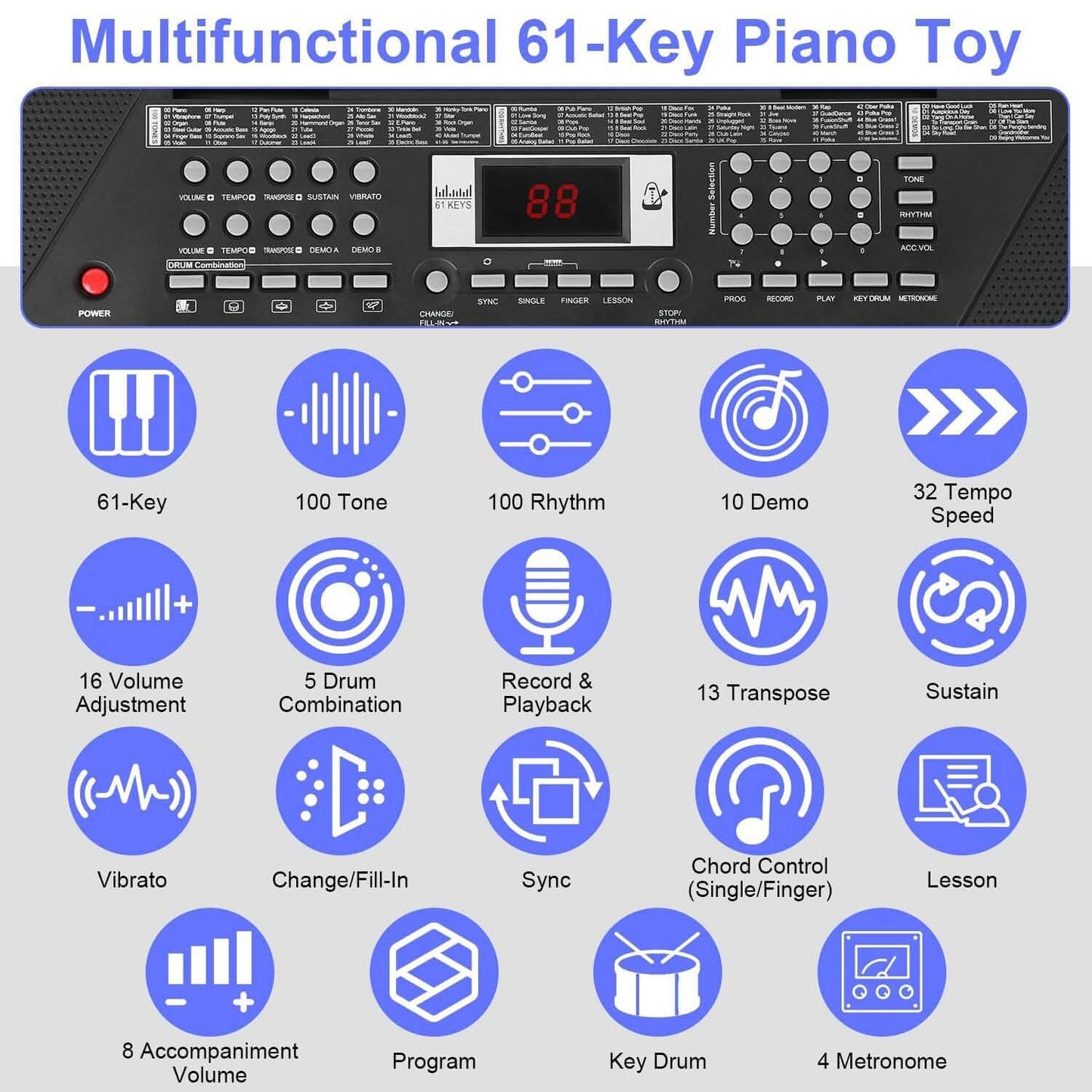 61 Keys Digital Music Keyboard Electronic Piano