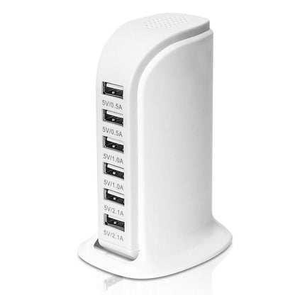 40-Watt 6-Port USB Charging Station for Smart Phones and Tablets