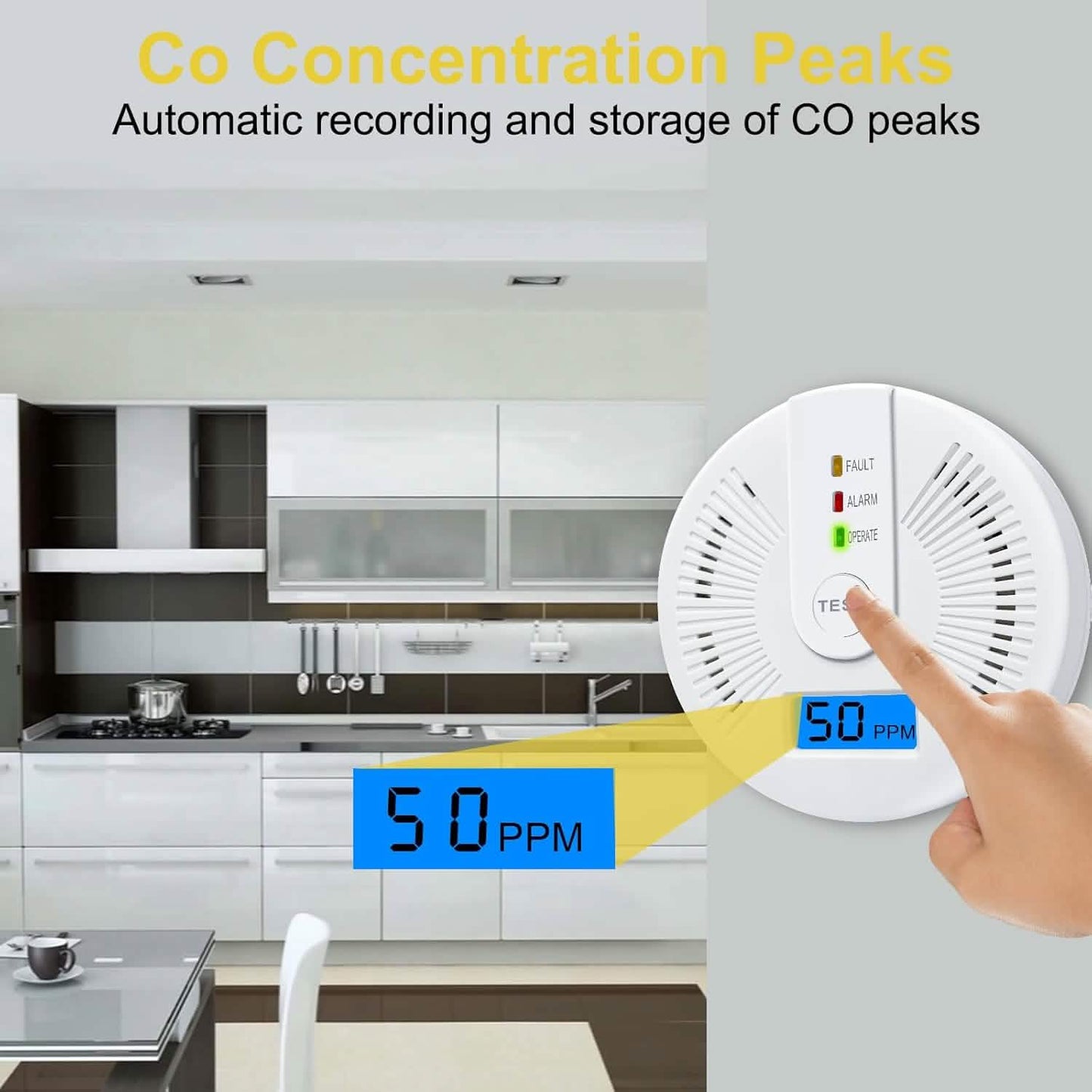 Portable Carbon Monoxide Detector – Battery-Operated CO Alarm