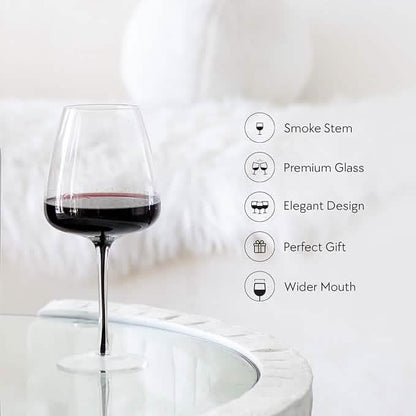 Hotel Collection Smoke Stem Red Wine Glasses  | 4 Glasses