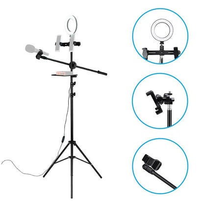 6.3" Multi-function Selfie Ring Light with Tripod Stand