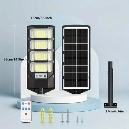 Bright Solar Street Light with Wide Angle Motion Sensor and Remote Control