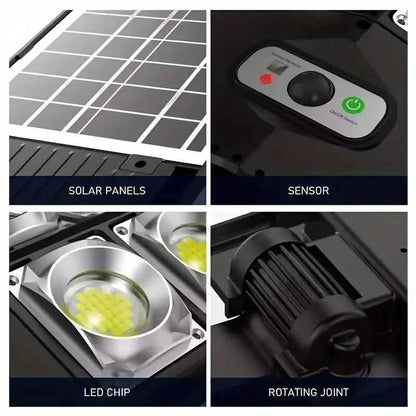 Bright Solar Street Light with Wide Angle Motion Sensor and Remote Control