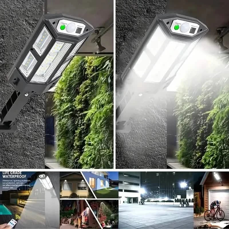 6500K Bright LED Solar Wall Light 3 Lighting Mode Light