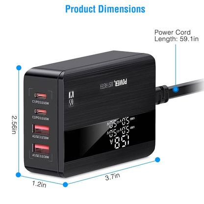 65W 4 USB Port Fast Wall Charger