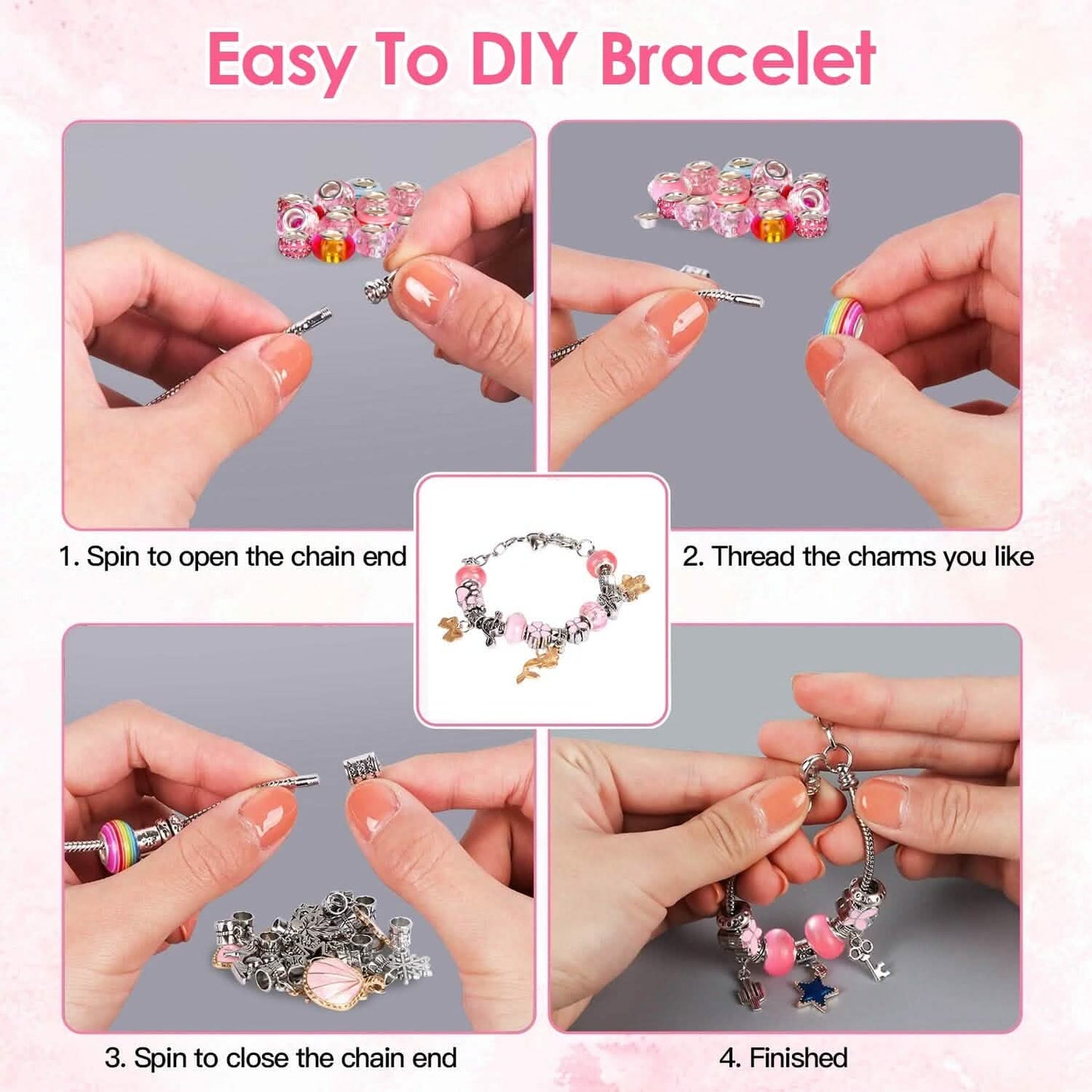 66-Pieces: Charm Bracelet Making Kit