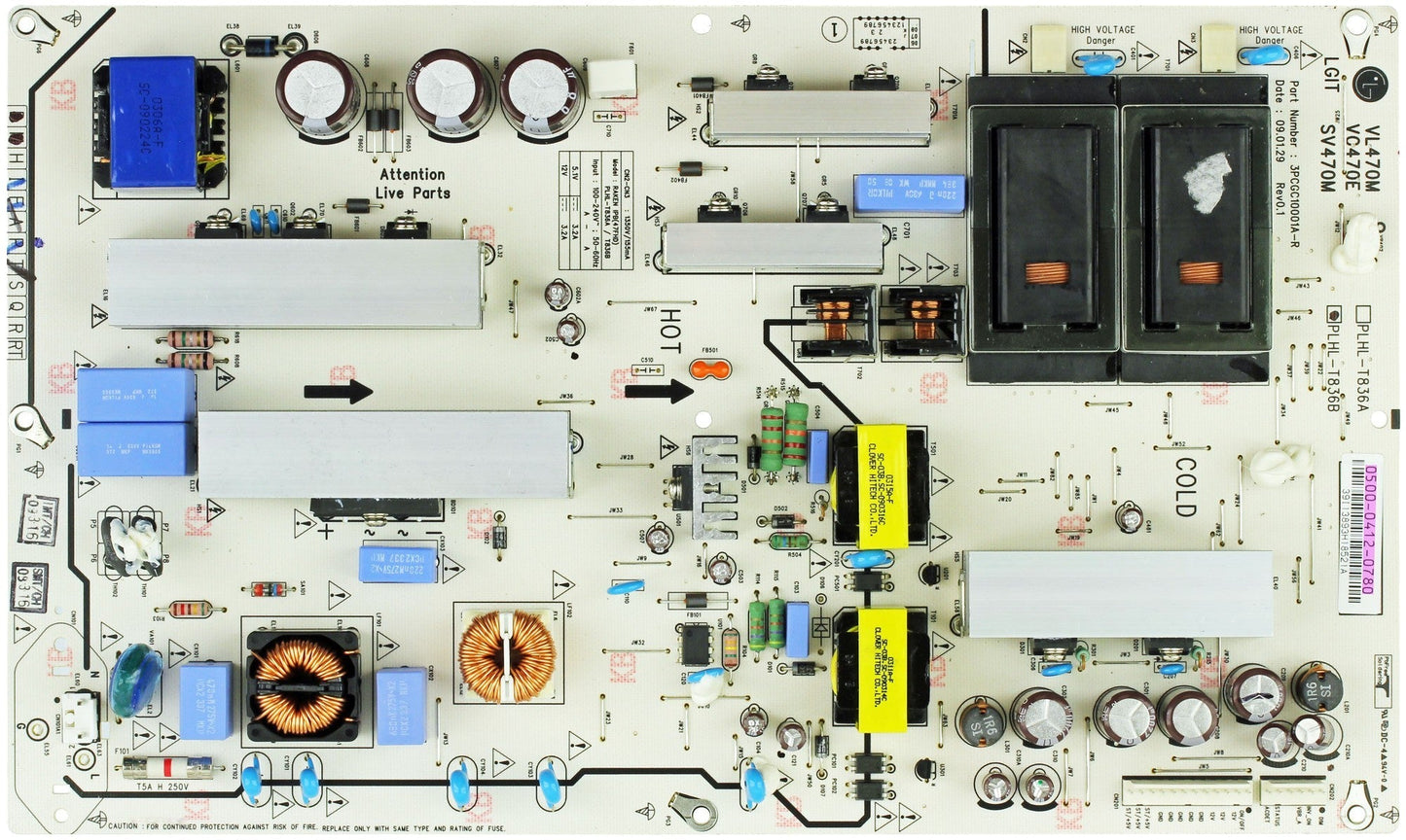 Vizio 0500-0412-0780 Power Supply / Inverter for SV470M