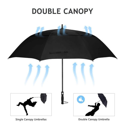68" Automatic Open Golf Umbrella - Black