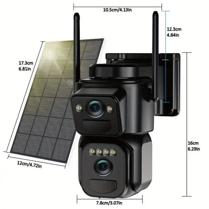 Solar WiFi Security Camera – 360° View, 10x Zoom, Night Vision & Motion Detection