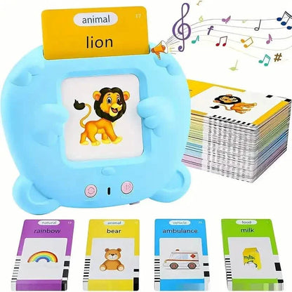 Flash Card Learning Toy – 112 Cards, 224 Words, USB Rechargeable Reading Toy for Kids (Pink/Blue)