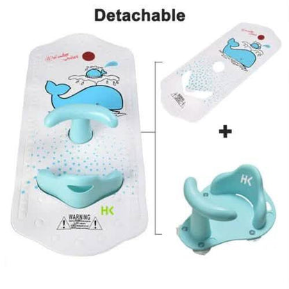 6M+ Infant Toddler Tub Seat Non-slip Safety Chair with Heat Sensitive Bath Mat