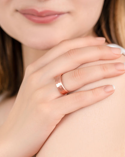 Pure Copper Rings – Hammered (6mm)
