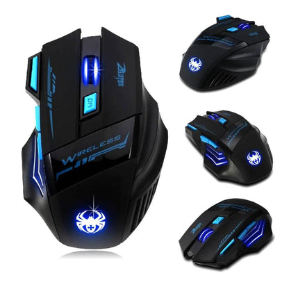 7 Buttons LED Optical Wireless Gaming Mouse
