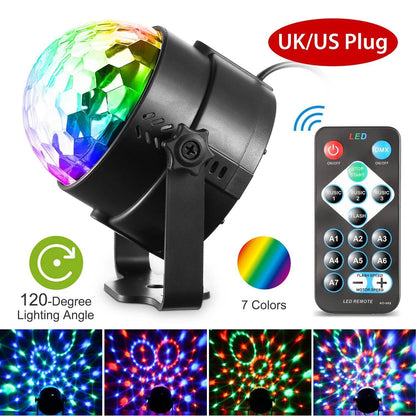 7 Colors Sound Activated Party Lights with Remote Control