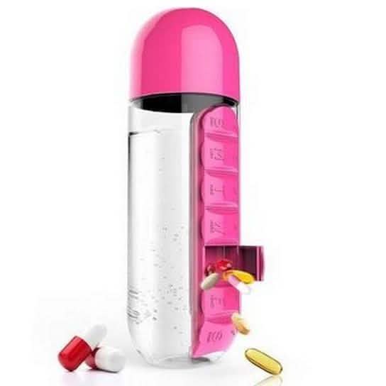 7-Day Pill Tablet Medicine Organizer Water Drink Bottle Holder Box