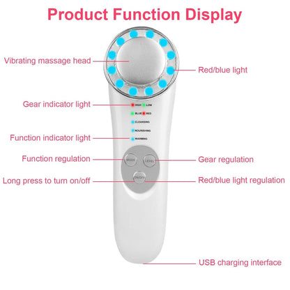 7-in-1 Facial Massager Ultrasonic High Frequency Face Lifting Machine