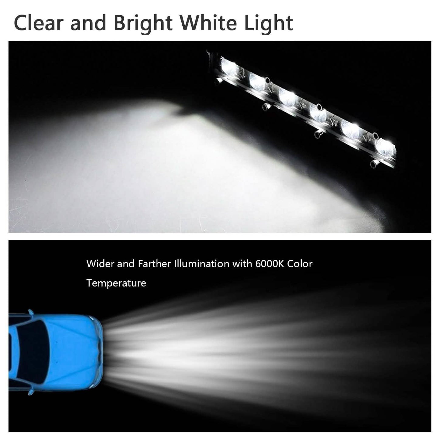 7" LED Light Bar Single Row Offroad Spot Lights