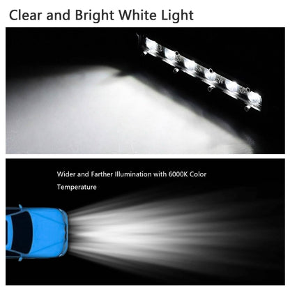 7" LED Light Bar Single Row Offroad Spot Lights