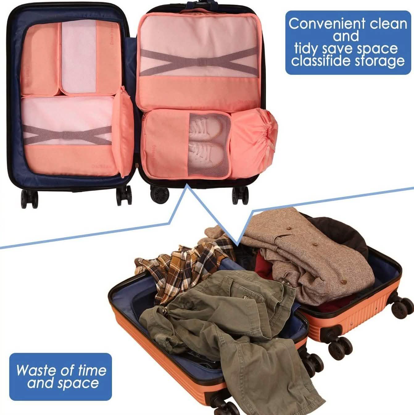 7-Pack: Travel Storage Cube Bag