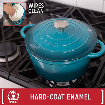 7-Piece: Basque Enameled Cast Iron Cookware Set