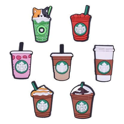 7-Piece: Frappucino Croc Shoe Charms Set
