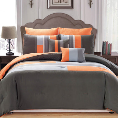 7-Piece: Luxury Bordered Queen Comforter Set