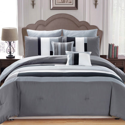 7-Piece: Luxury Bordered Queen Comforter Set