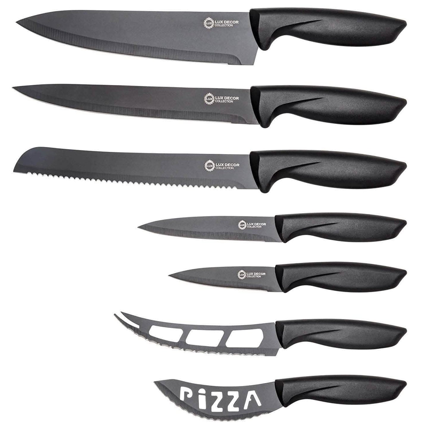 7-Piece Set: Chef Knife, Bread, Carving, Utility, Pairing, Cheese, Pizza