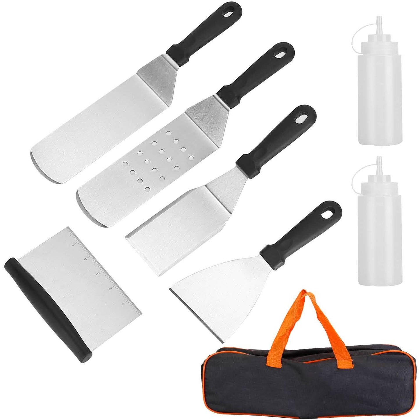 7-Piece Set: Stainless Steel BBQ Grilling Utensil Tools