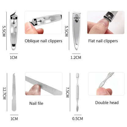7-Piece Set: Stainless Steel Portable Nail Clipper Tool Set