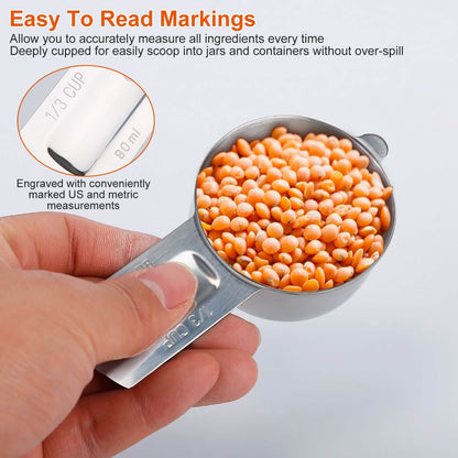 7-Piece: Stainless Steel Measuring Cups