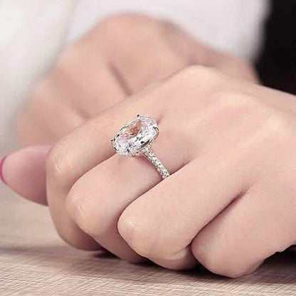 7.00 CTTW Oval Cut Engagement Ring in White Gold