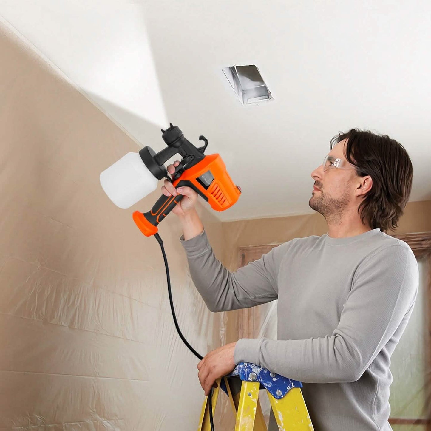 700W Electric Paint Sprayer Handheld with 3 Spray Patterns 800ml