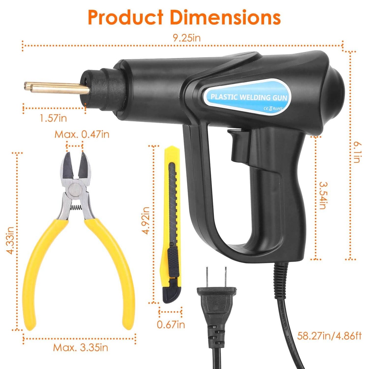 70W Plastic Welder Car Bumper Repair Kit