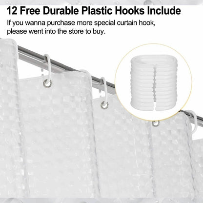 72 Inch FITNATE EVA Shower Clear Curtain Liner