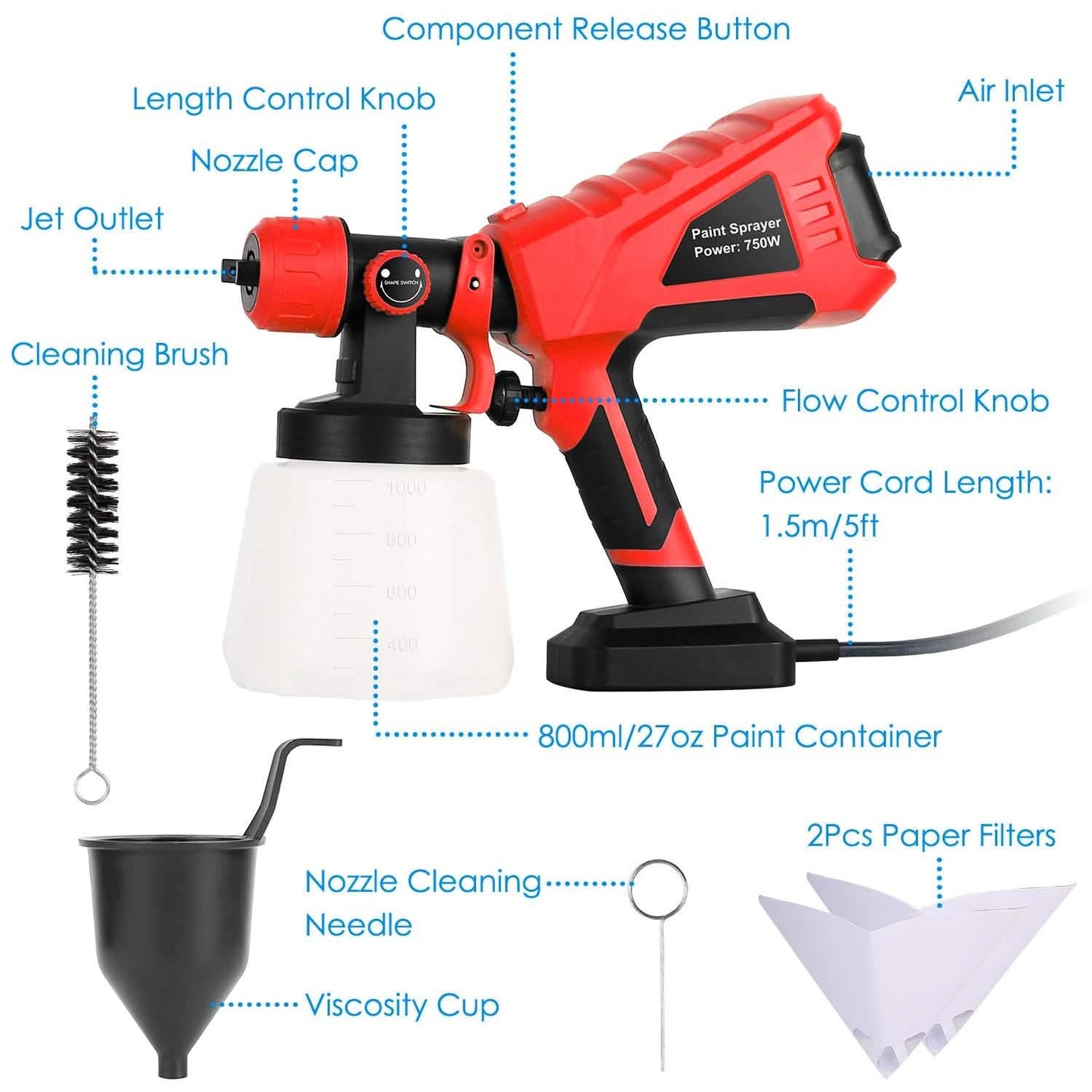 750W Electric Paint Sprayer