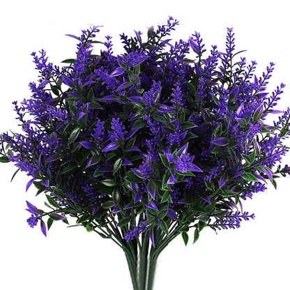 8 Bundles Artificial Lavender Plastic Flower Decorations