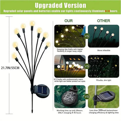8 LED Solar Firefly Hanging Solar Lights
