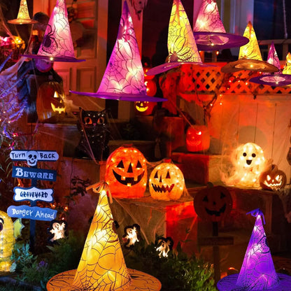 8-Pack: 13ft Witch Hat Hanging String LED Light