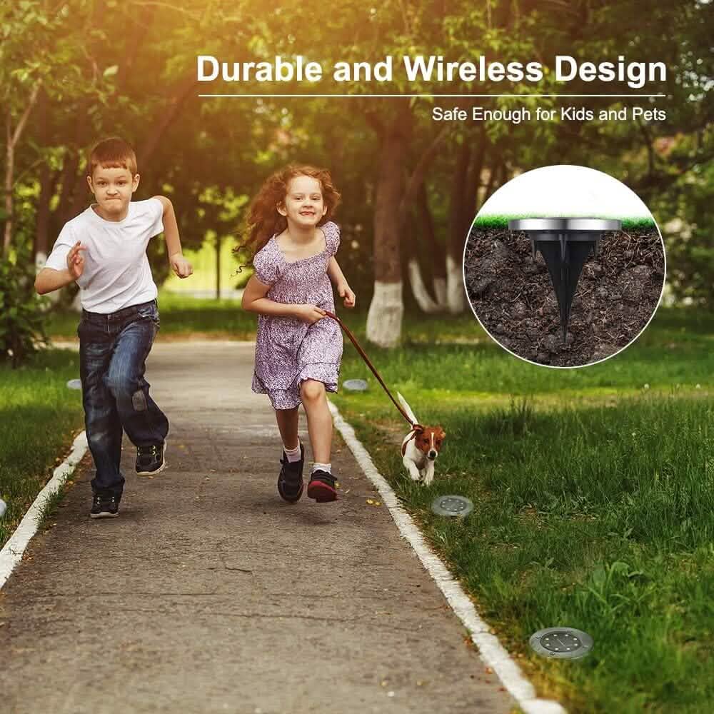 8-Pack: 8 LED Solar Disk Lights Waterproof Garden In-ground Pathway Lights