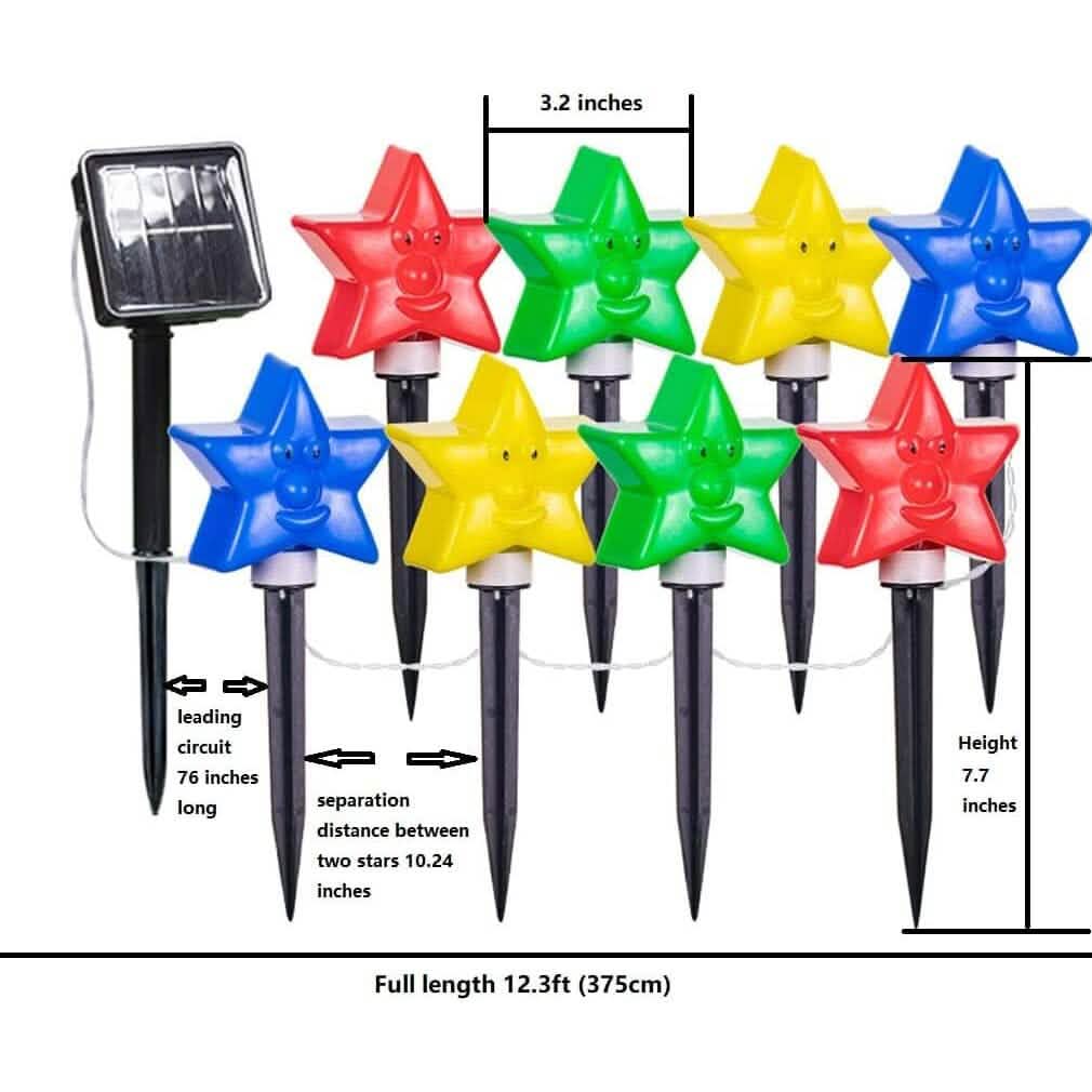 8-Pack: Solar Powered Star Lights 8 Modes Landscape Pathway Stake Lights