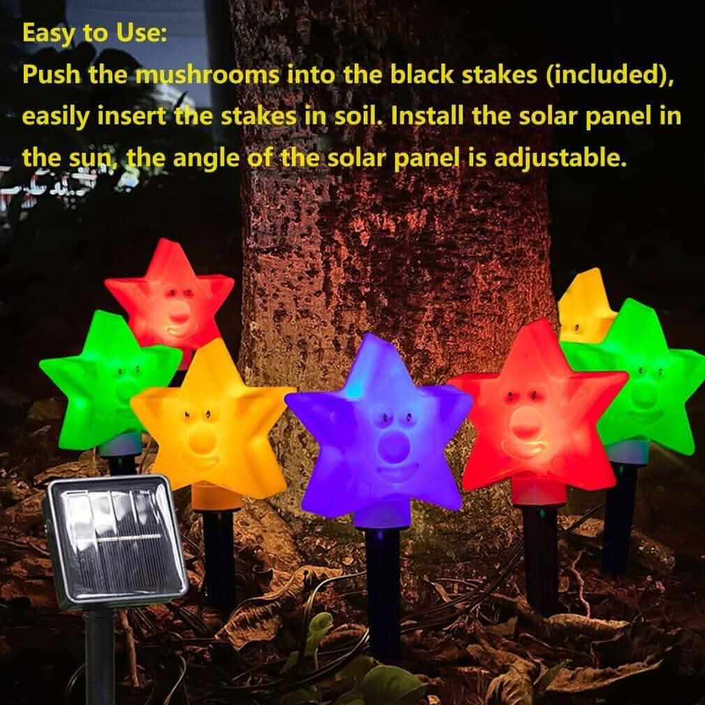 8-Pack: Solar Powered Star Lights 8 Modes Landscape Pathway Stake Lights