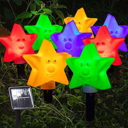8-Pack: Solar Powered Star Lights 8 Modes Landscape Pathway Stake Lights
