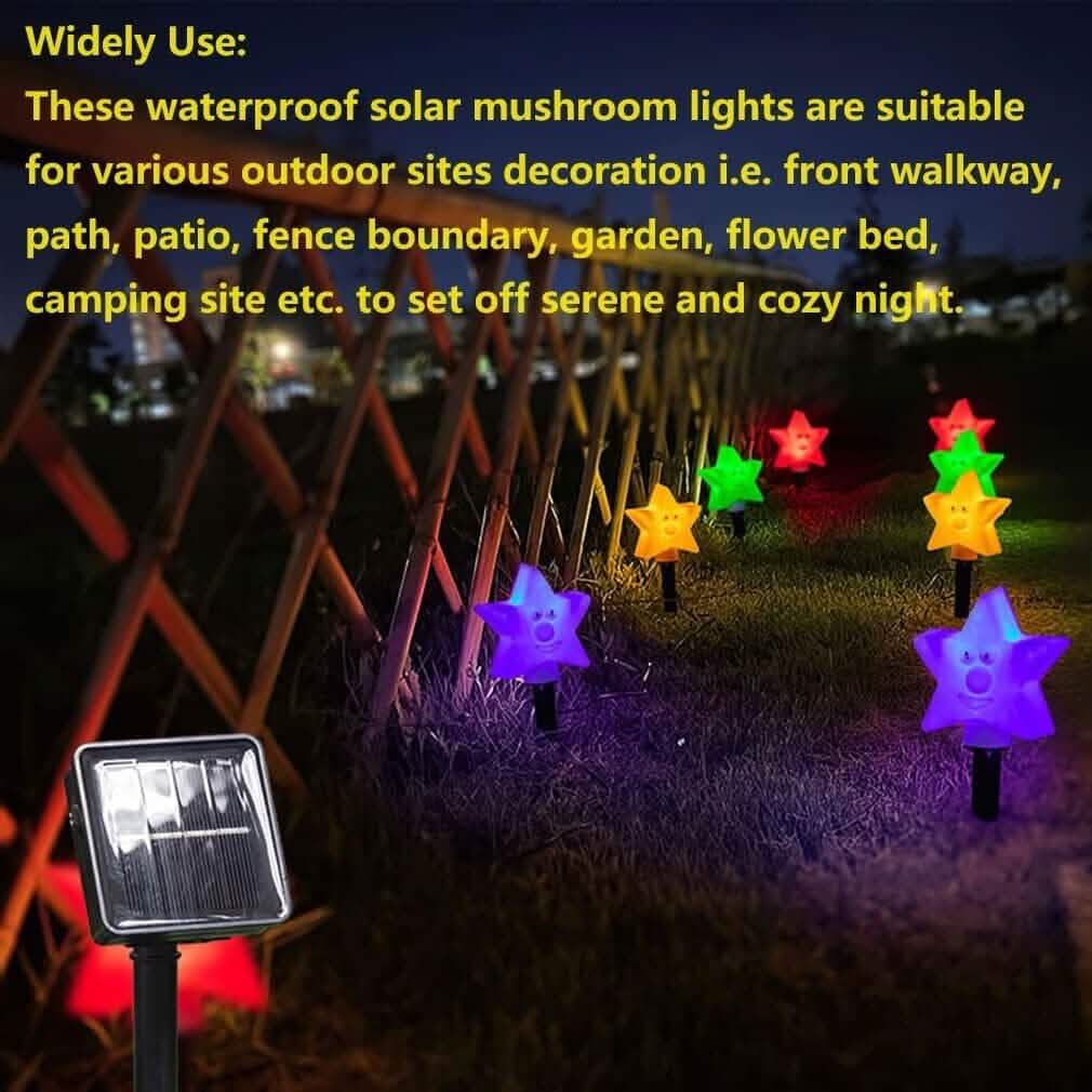 8-Pack: Solar Powered Star Lights 8 Modes Landscape Pathway Stake Lights