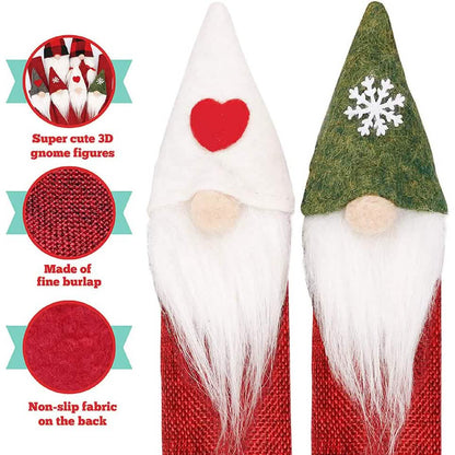 8-Piece: Gnome Christmas Refrigerator Handle Covers Set