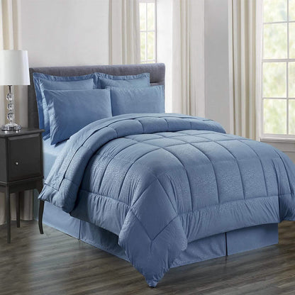 8-Piece: Plazatex Vine Microfiber Comforter Bed in A Bag Set